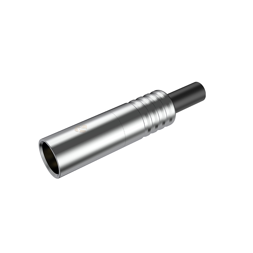 3/4/5 pole Mini XLR male, Nickel plated housing / Black housing