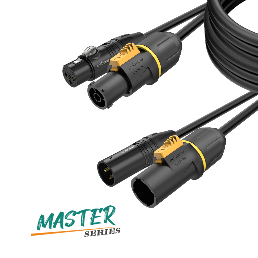 Professional power and DMX hybrid cable