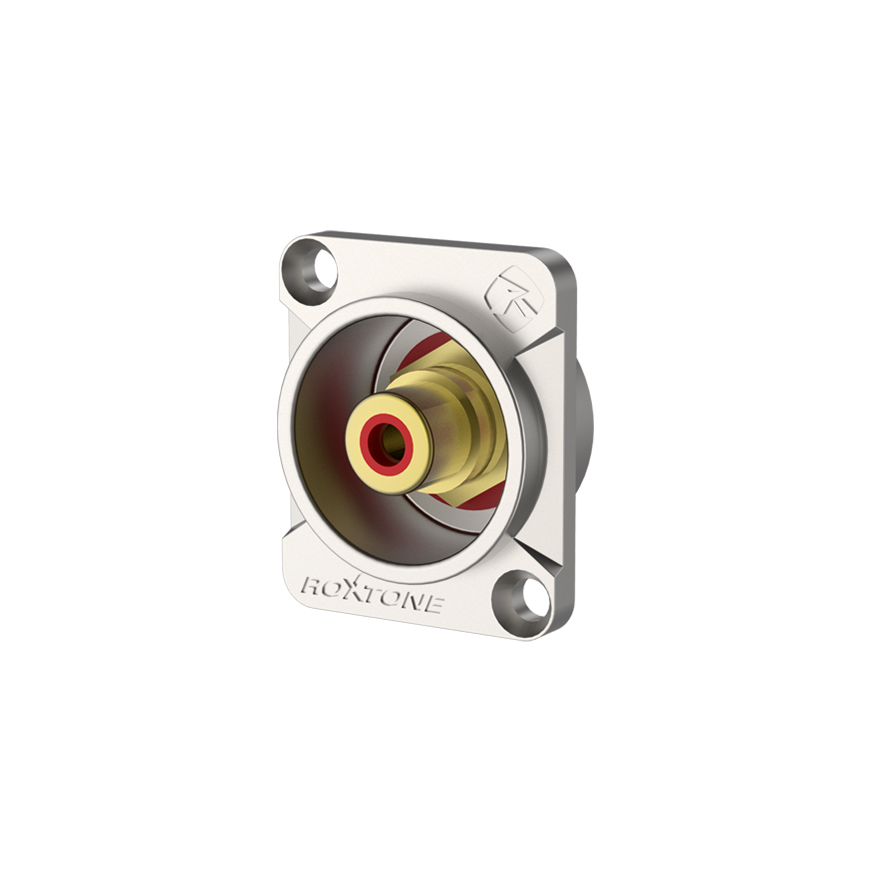 Chassis phono (RCA) socket, Nickel plated housing / Black housing