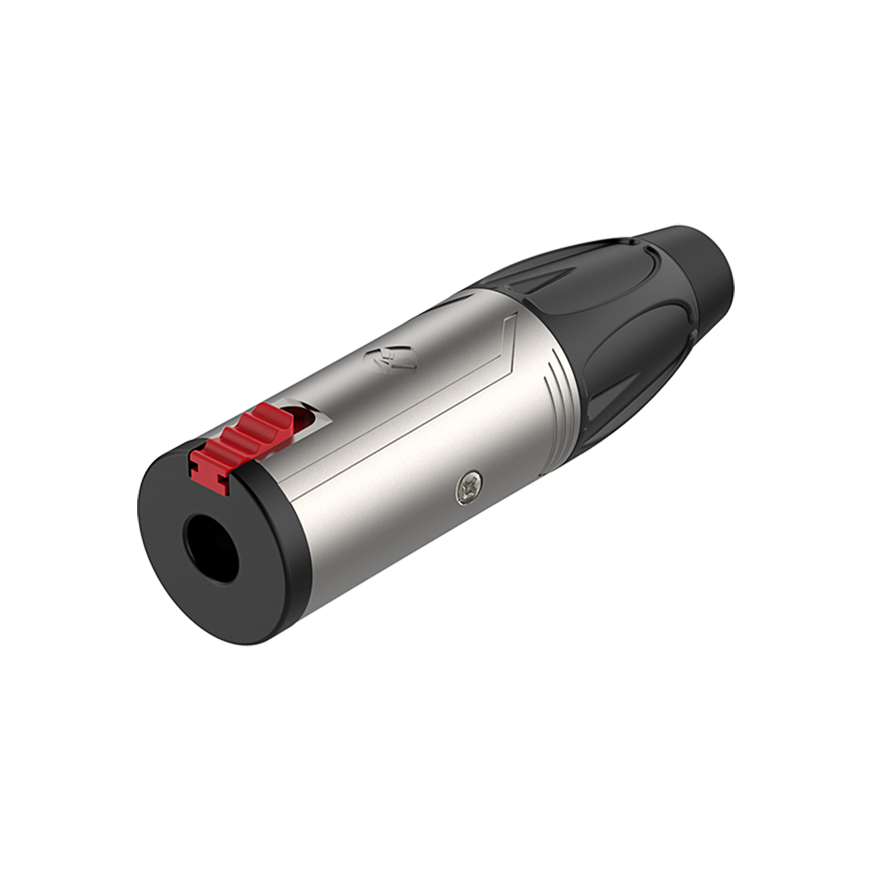 6.3mm stereo Jack, Nickel plated housing / Black housing