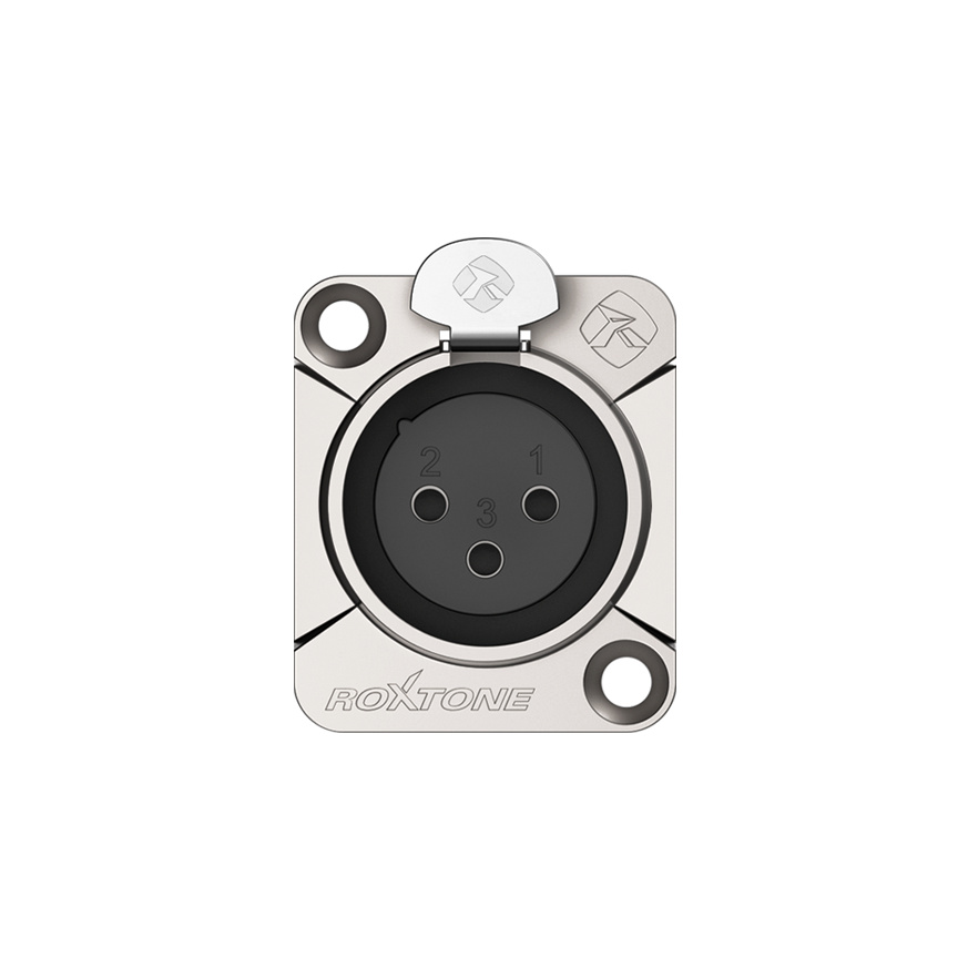 3 pole XLR female socket, Nickel plated housing / Black housing