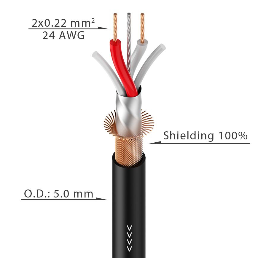 AES/EBU & DMX cable - 24AWG - 2 x 0.22 mm²