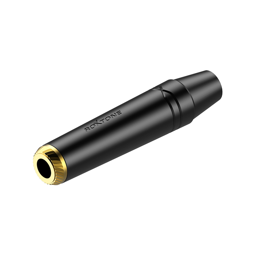 6.3mm stereo Jack, Nickel plated housing / Black housing