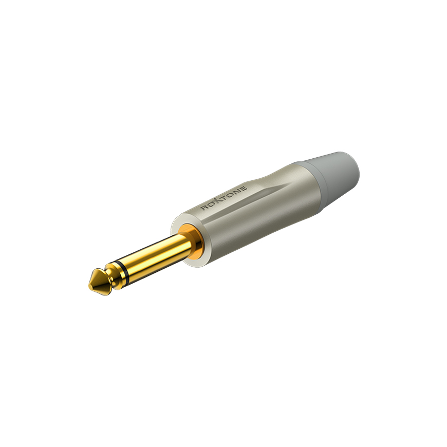 6.3mm mono plug, Satin nickel Honsing